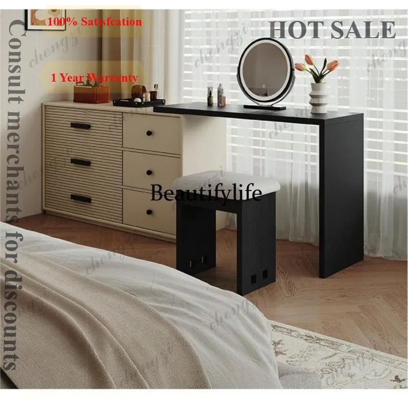 Cream Style Makeup Table Dresser White Small Apartment Master Bedroom Chest Integrated Six Pumping Storage Locker