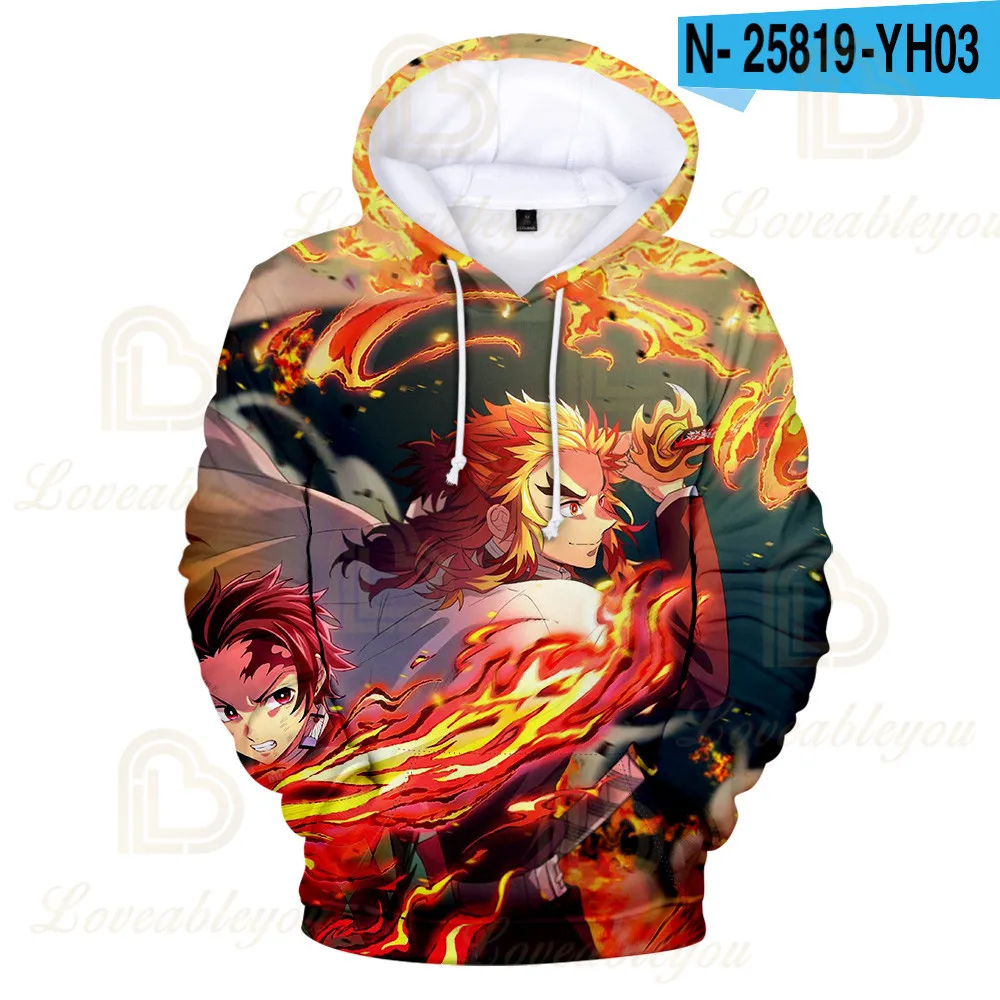 3D Kochou Shinobu Anime Cosplay Costume, Demon Slayer Hoodies, Rengoku Shinjurou Sweatshirts, Kimetsu No Yaiba