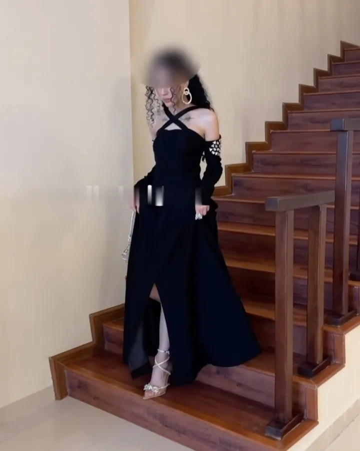 Aenyrst Elegant A-line Black Prom Gown Long Sleeve Beaded Party Evening Dress Floor Length Formal Occasion Gowns customized