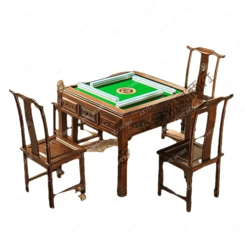 

in Chinese Antique Style Solid Wood Mahjong Table Dining Table Dual-Use Elm Automatic Home Use Mahjong Machine Electric Chess