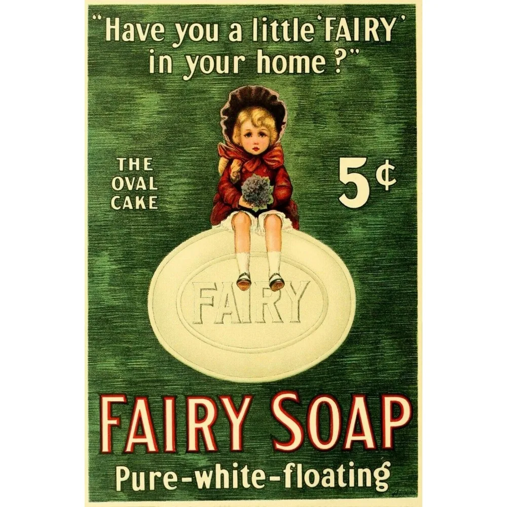 

Fairy Soap Advert Vintage Retro Style Metal Sign, bathroom, laundry,