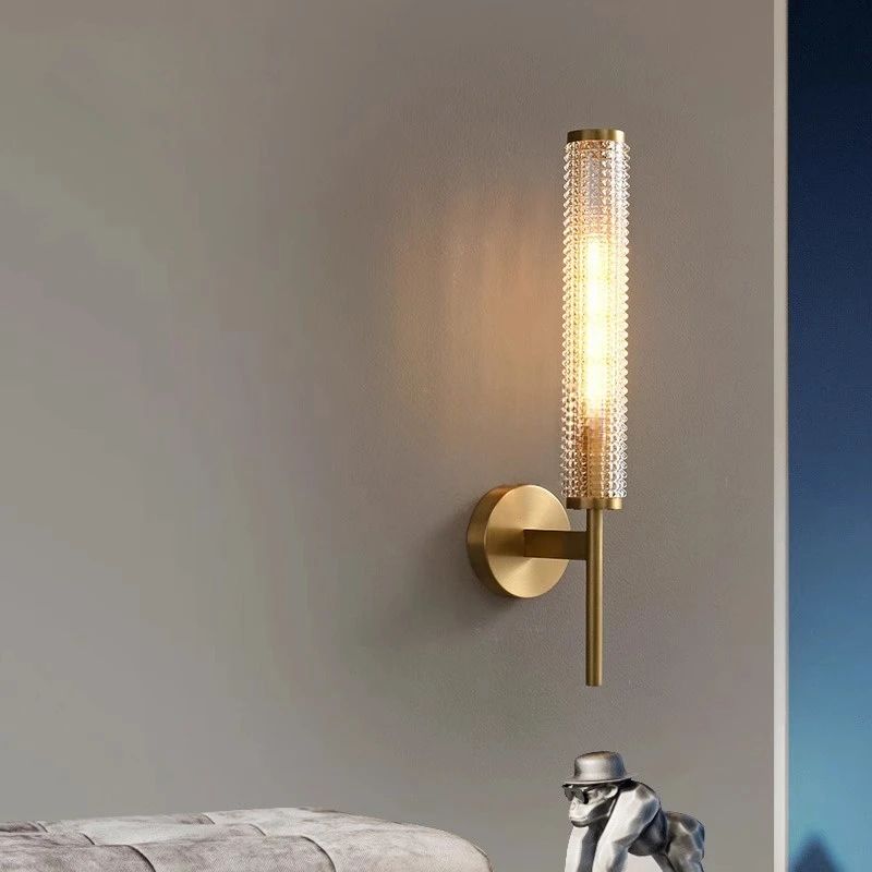 

Modern Light Luxury All-copper Wall Lamp Simple Bedroom Bed Head Corridor Entrance Living Room Background Wall Decorative Lamp