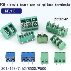 50pcs/10pcs kf350-2p 3p 3.5mm 300v 10A Pitch 2 3 Pin Spliceable Plug-in PCB Screw Terminal Block Connector FOR 24-18 AWG CABLE