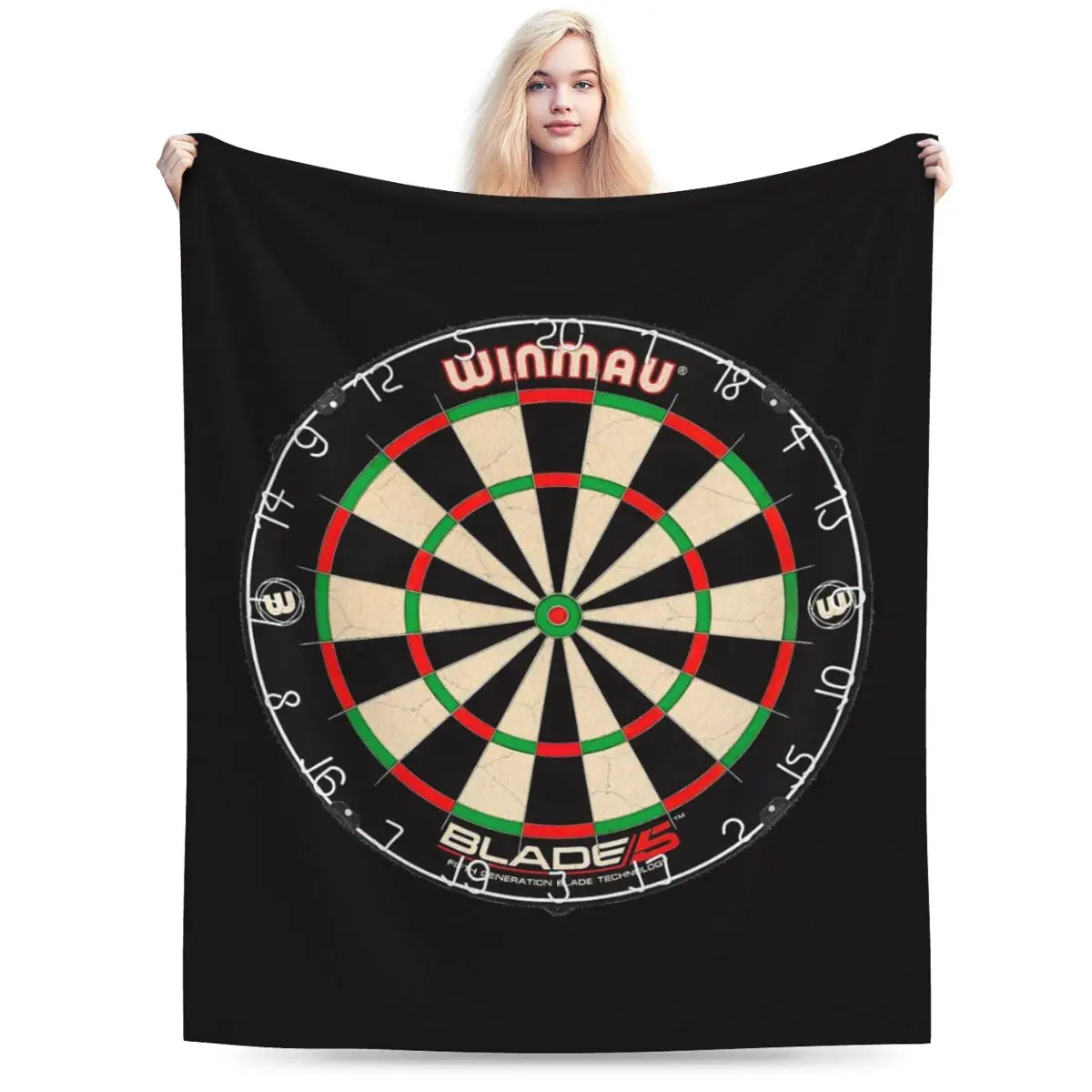 Winmau Blade 5 Dartboard Blanket Soft Warm Flannel Throw Blanket Cover for Bed Living room Picnic Travel Home Couch