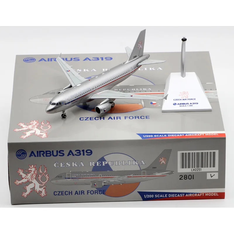 

LH2251 Alloy Collectible Plane Gift JC Wings 1:200 Czech Republic Air Force Airbus A319 Diecast Aircraft Model 2801 With Stand