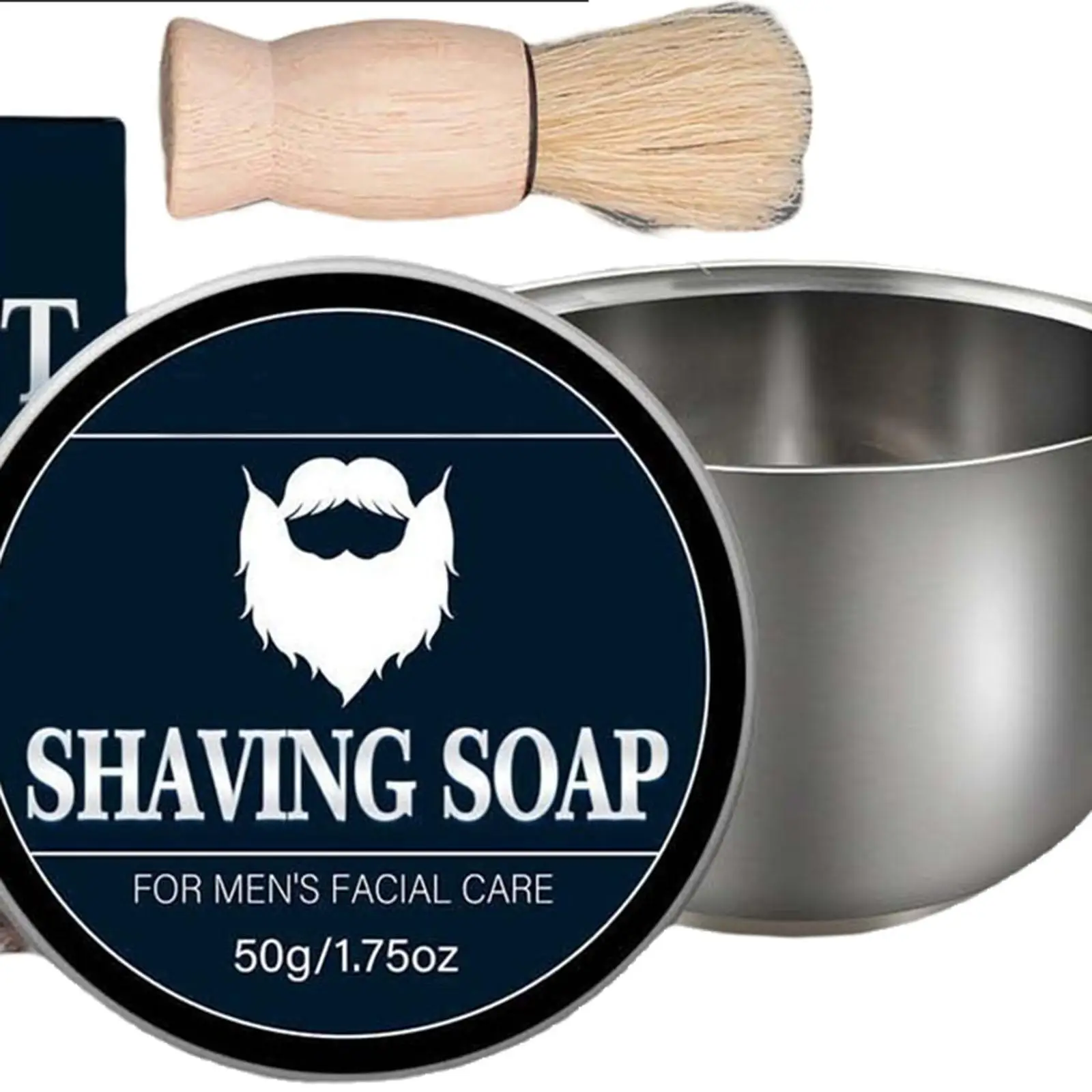 

Men’s Shaving Soap Kit 50G 1.75oz Comfortable Foaming for Home Salon Barber