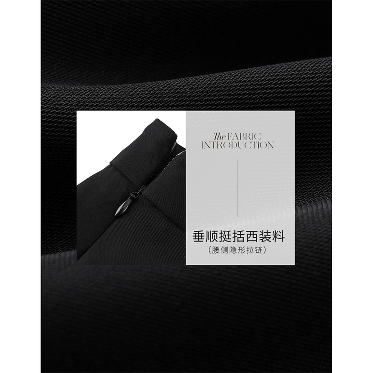 Vimly Black Wide-Leg Pants 2025 Autumn Flowy Ankle-Length Side Zipper Detail Trousers Office Lady Commuter Fashion Bottoms A1738