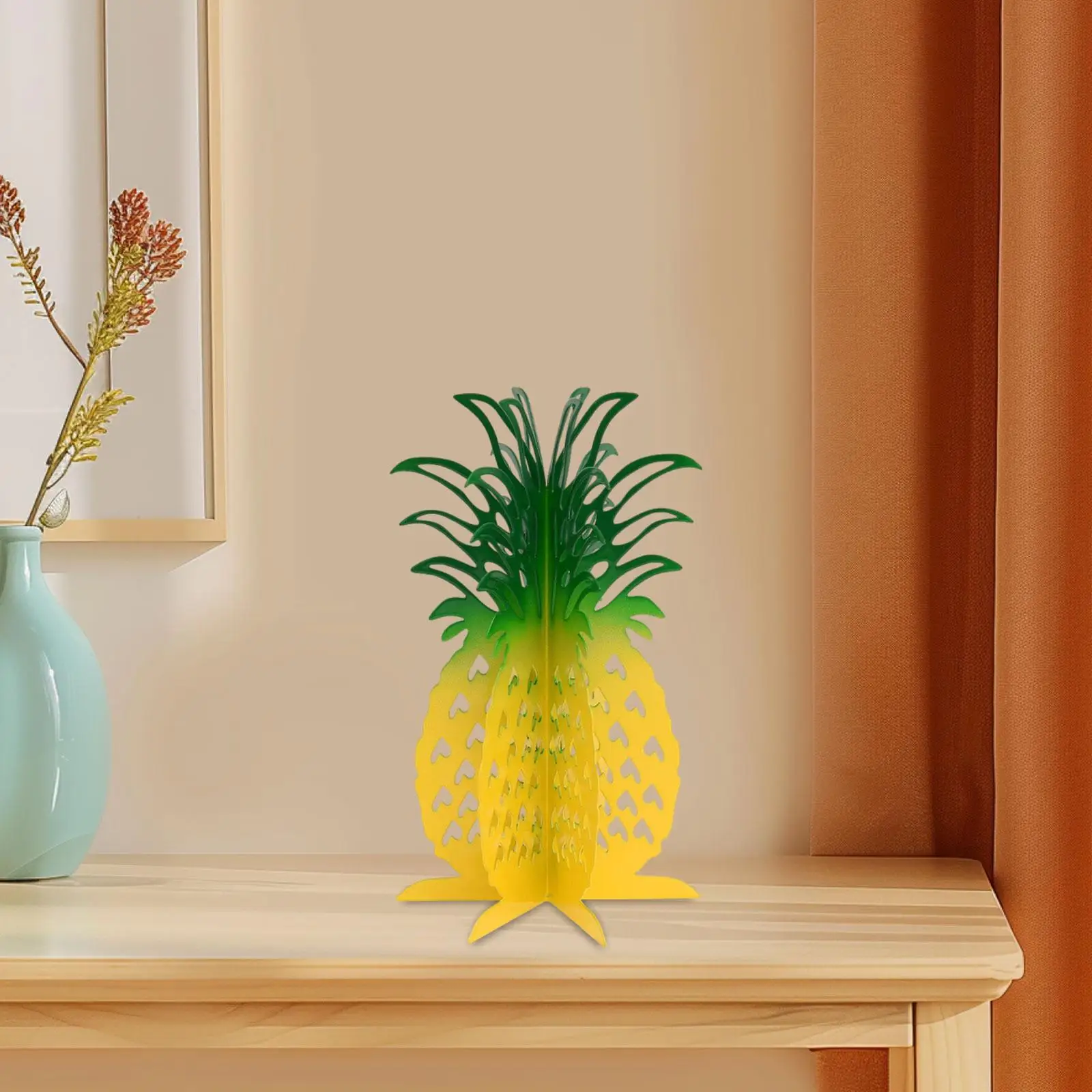 

Pineapple Statue Handcraft Iron Ornament for Tabletop Living Room Landscape