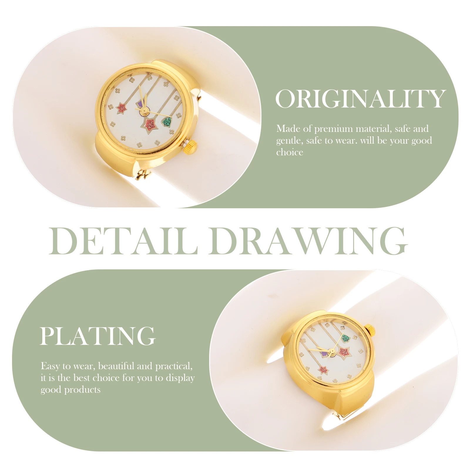 

Ring Wear-Resistant Exquisite Decorative Finger Clock People Decor Retro Style Elegant Accessories