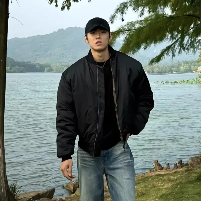 

Мужская демисезонная куртка-бомбер большого размера (250 фунтов), хлопковая рабочая одежда, полиэстер, длинный рукав, регулируемый...