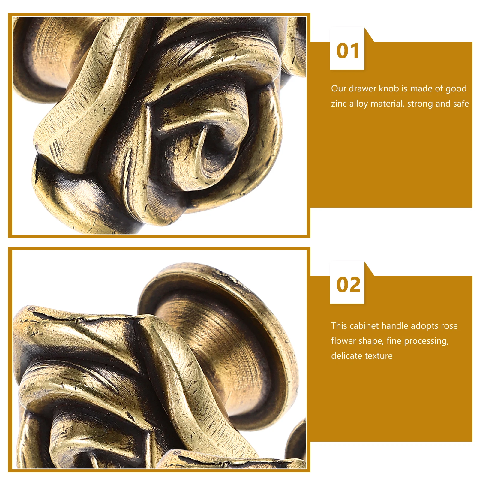 

2Pcs 146mm Cabinet Drawer Wardrobe Household Cabinet Doorknob Handles Rose Shape Zinc Alloy Single Hole Vintage Hardware