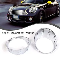 Chrome Left Right Car Front Fog Light Cover Fog Light Trim Ring for MINI Cooper R55 R56 R57 R58 R59 51117248791 51117248792