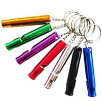 Multifunctional Aluminium Whistles with Key Ring Emergency Survival Whistle Hiking Camping Mountaineering Accessory Random Color