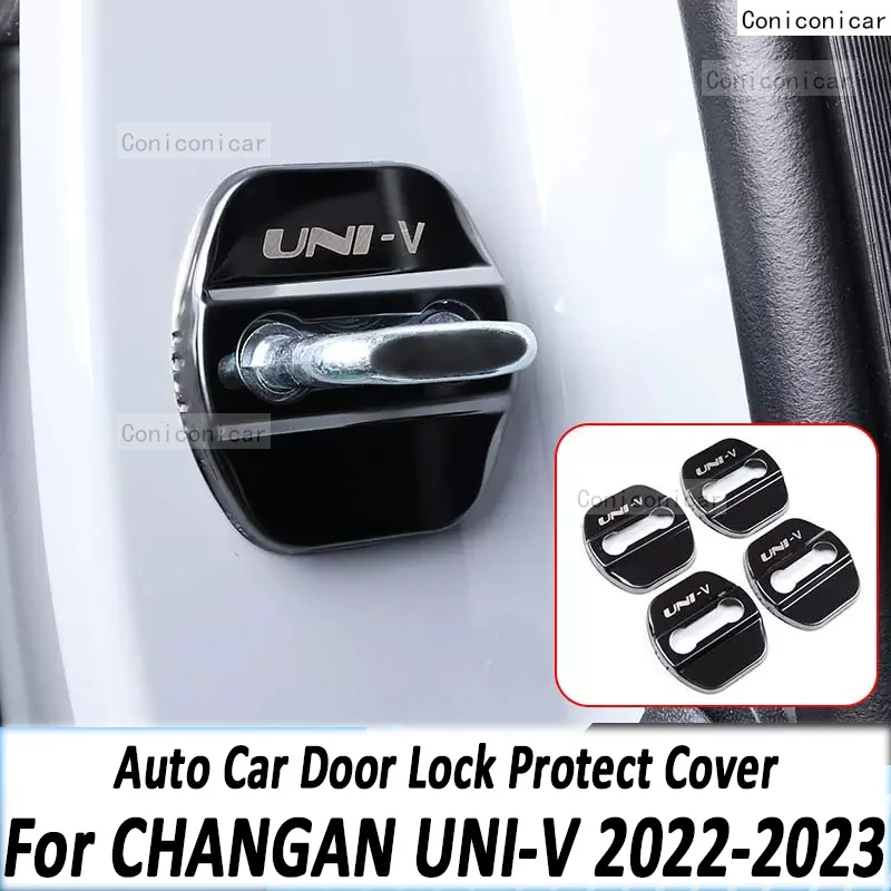 For CHANGAN UNI-V UNI V 2023 2022 Auto Car Door Lock Protect Cover Emblems Case Stainless Steel Decoration Accessories