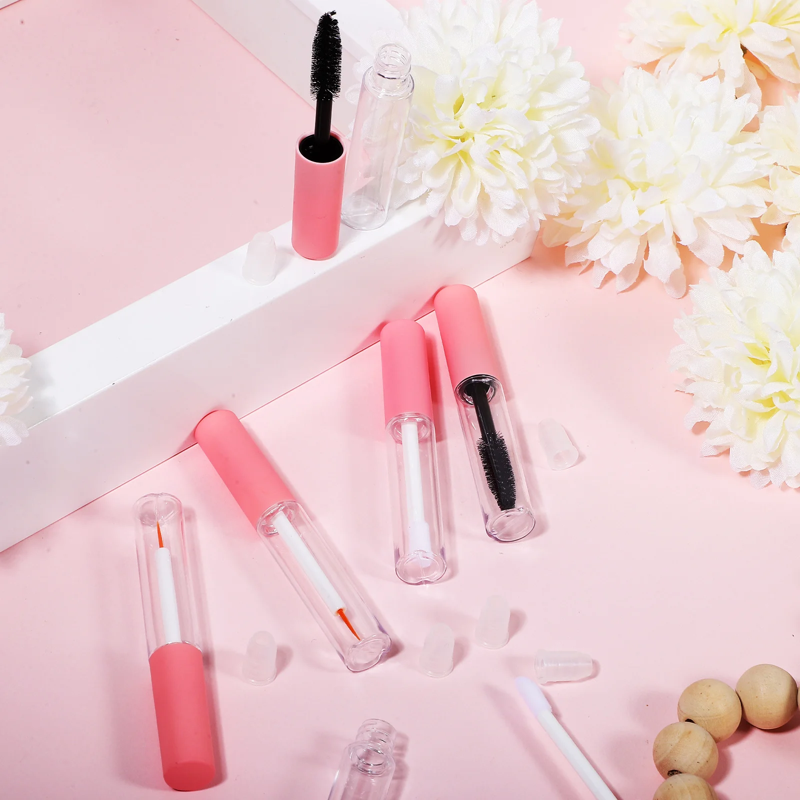 6Pcs Eyelash Empty Mascara Tubes Refillable Bottles Eyeliner Lip Gloss Dispensers Lash Serum Containers for Makeup