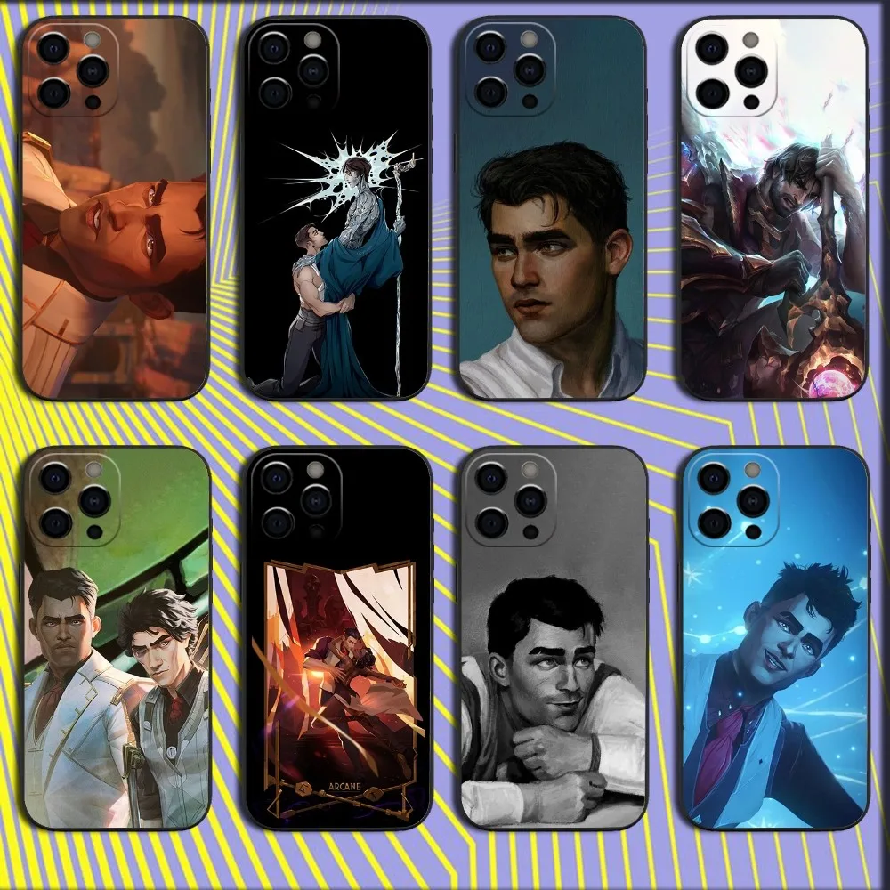 Anime J-Jayce Arcane Phone Case For iPhone 16,15,14,13,12,11,Pro,X,XS,Max,XR,Plus,Mini Soft Black Cover