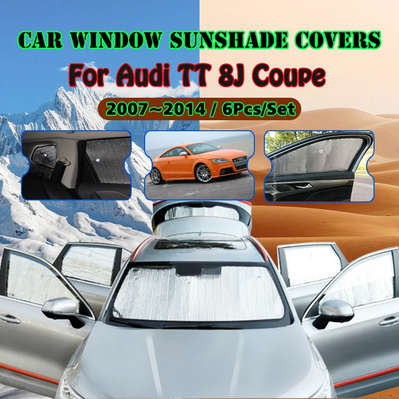 

Full Covers Sunshades For Audi TT Mk2 8J 2007~2014 Coupe TTS Car Accessories Sun Protection Windshields Side Window Auto Visor