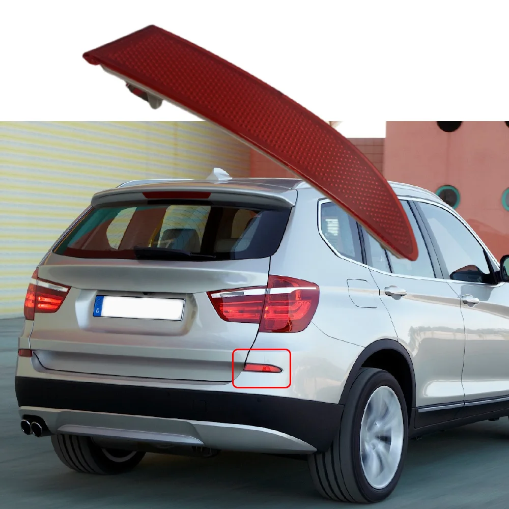 

For BMW X3 F25 2011 2012 2013 2014 Warning Strip Left & Right Rear Bumper Reflector Sticker Cover 63147217316 63147217315