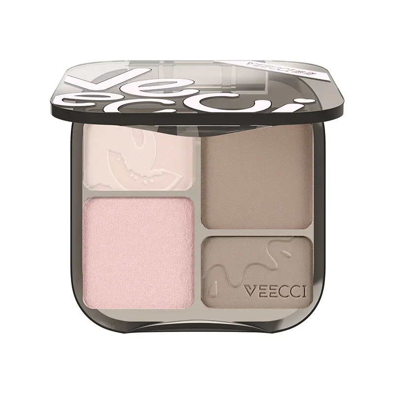 VEECCI Bronze Contour Palette 4 Color Highlighting All-in-One Palette Natural Stereo Nose Shadow Side Shadow Matte Highlight