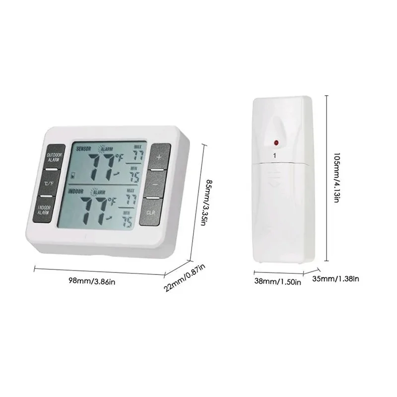 Electronic Refrigerator Freezer Thermometer Temperature Measuring Device Indoor Outdoor Household Remote Sensor LCD Temp Meter