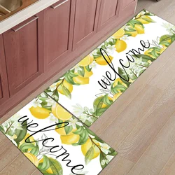 Lemon Summer Fruit Leaves Carpet Kitchen Mat for Home Bedroom Living Room Carpets Entrance Door Mat Indoor Area Rugs Decor 1pc