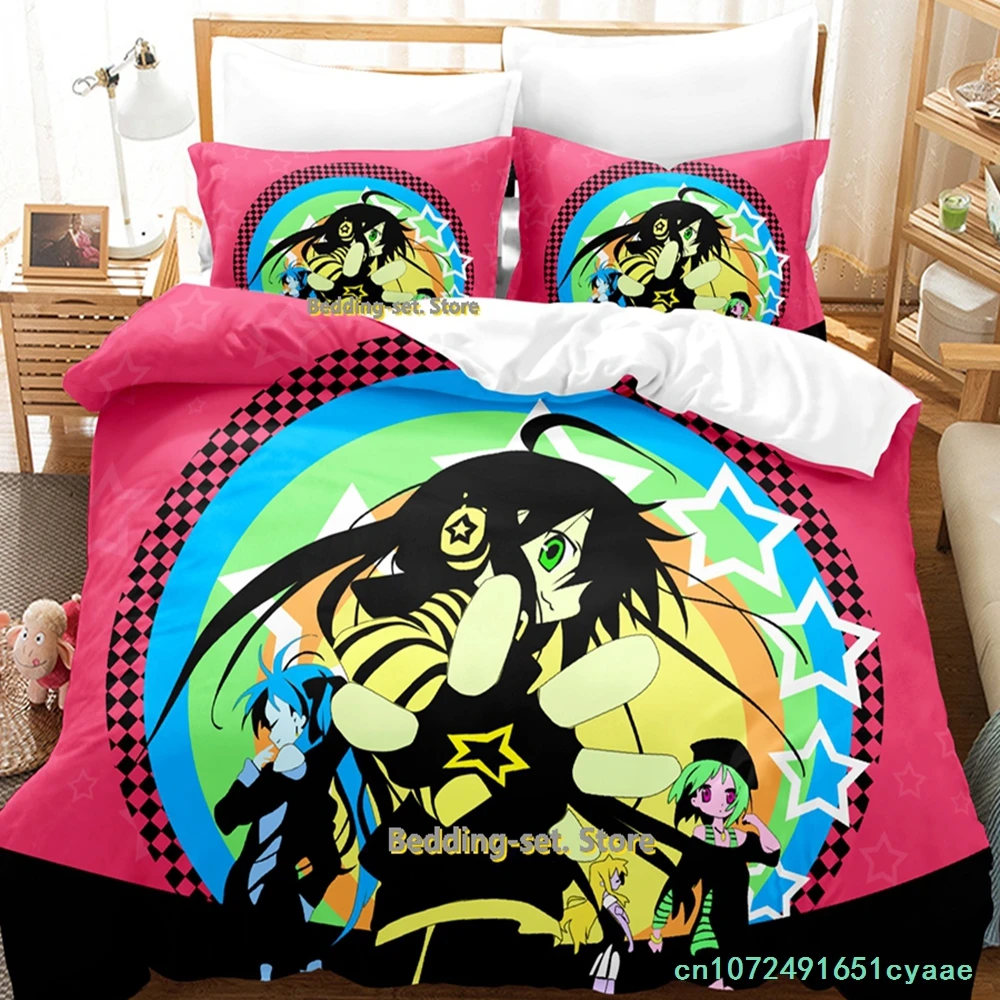 2024 Lucky Star Konata Bedding Set Single Twin Full Queen King Size Bed Set Adult Bedroom Duvetcover Sets Anime Bed Sheet Set