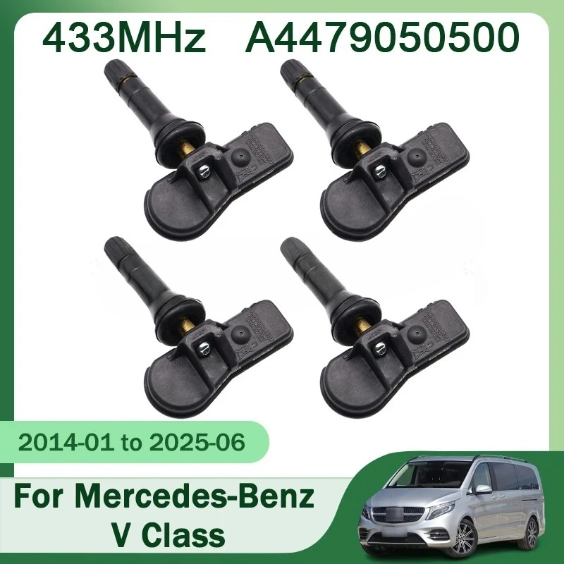 

Set Of 4 A4479050500 TPMS Tire Pressure Monitor System For Mercedes-Benz V Class Metris Vario Viano Vito A Class AMG GT 433MHz