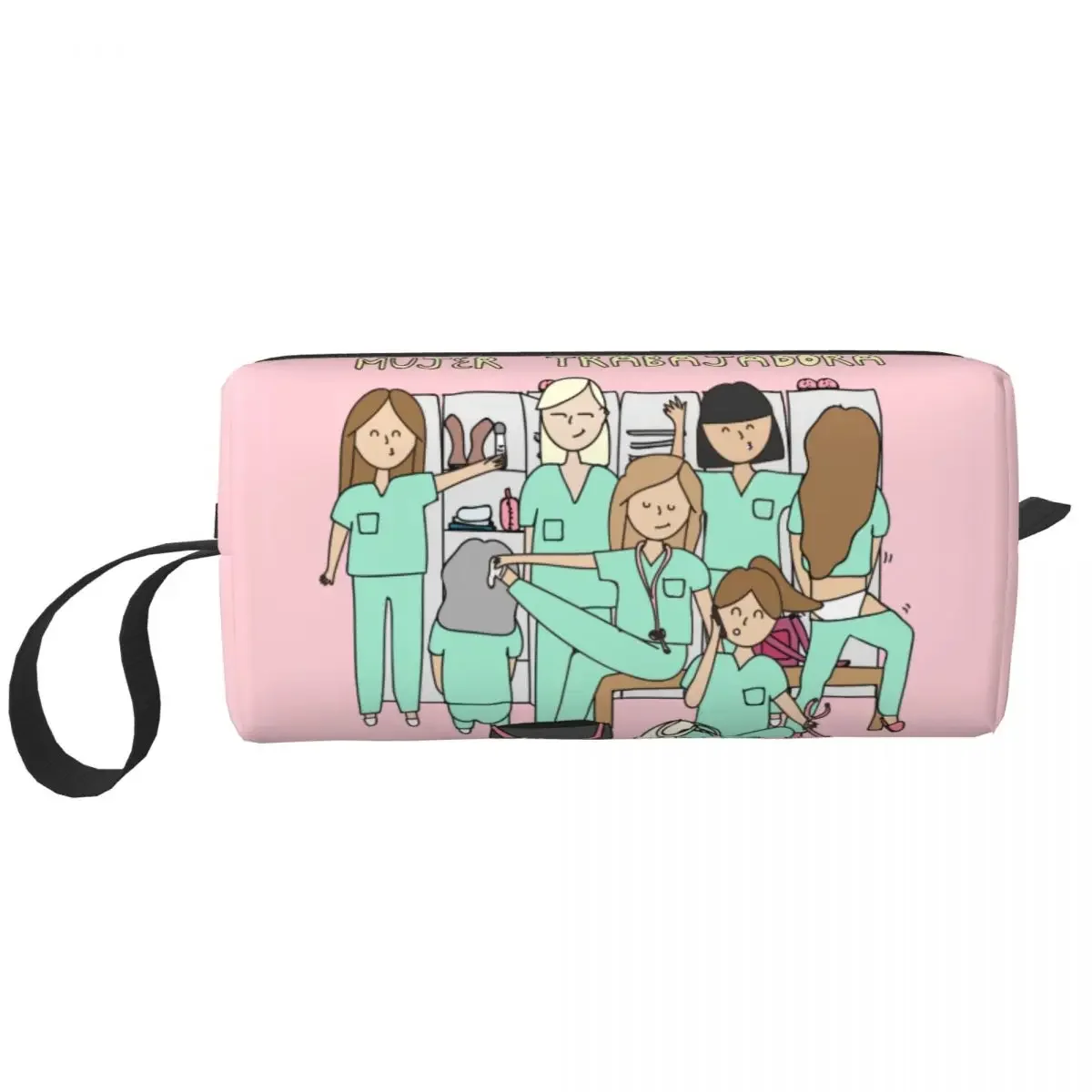 Makeup Bags Enfermera En Apuros Doctor Nurse Medical Medicine Health Men Cosmetic Bag Trendy Travel Pouch for Purse Storage