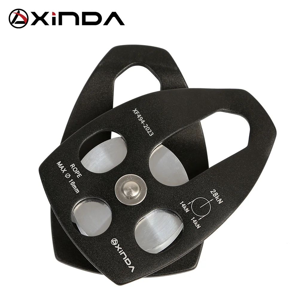 XINDA Professional  Pulley Gear Mountaineering Rock Climbing Rescue High Altitude Carriage Rescue Pulley Sheave with Swing Plate