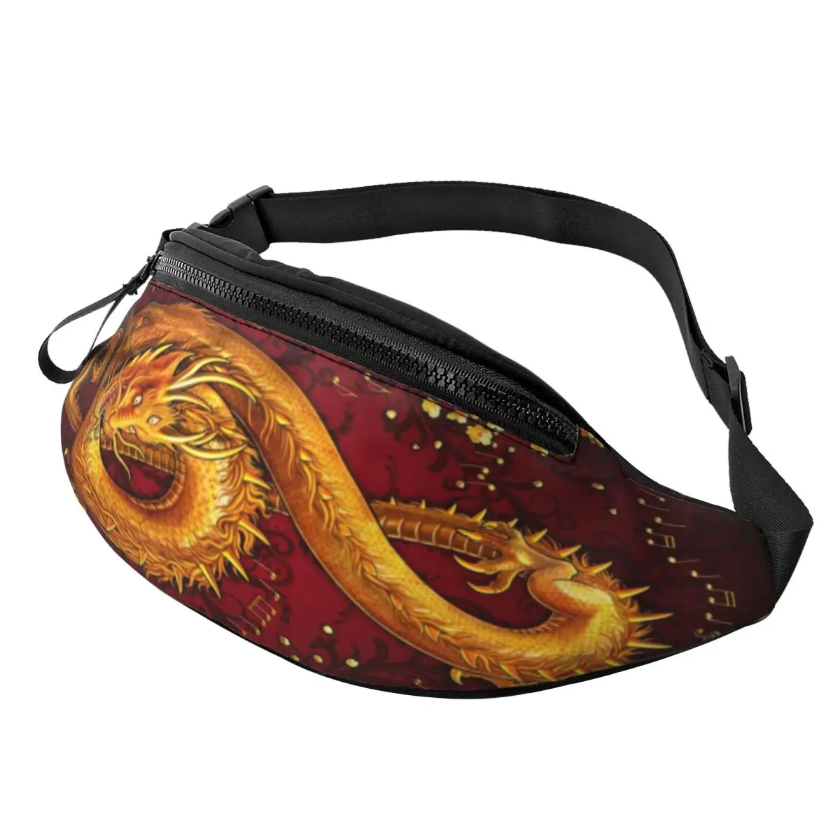 Custom Treble Clef Music Dragon Fanny Pack for Men Women Fashion Crossbody Waist Bag Cycling Camping Phone Money Pouch