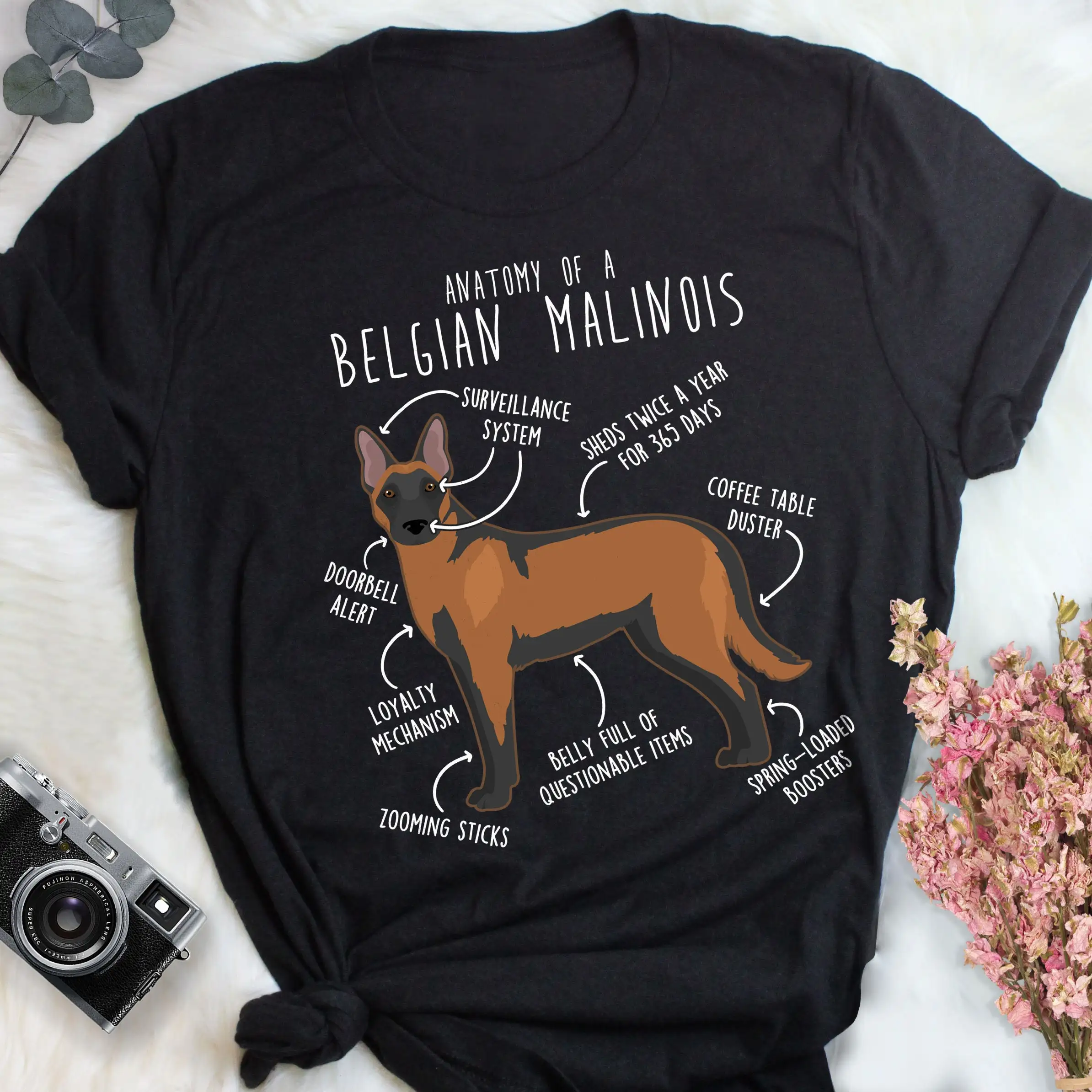 Belgian Malinois T Shirt Funny Dog Lover Cute Mom Dad Pet Shepherd Mahogany Red Mal