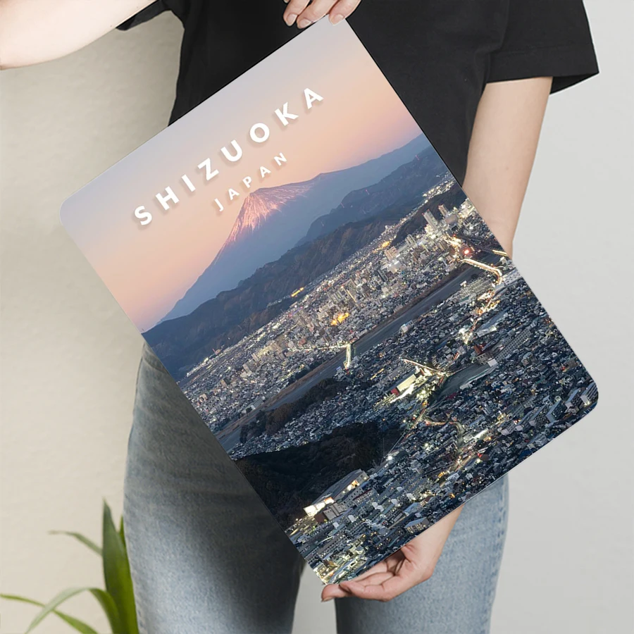 Shizuoka اليابان سيتي سكيب ملصق معدني جبل فوجي ليلة عرض ديكور المنزل جدار الفن تذكارية