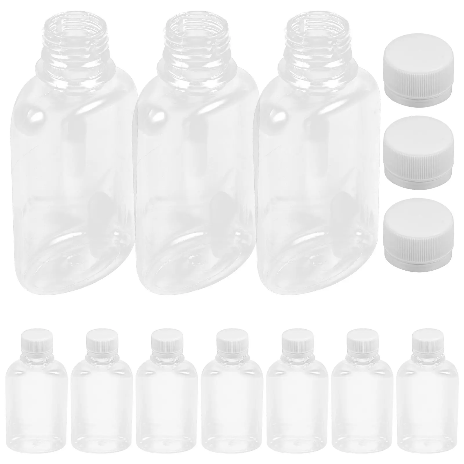 10pcs Leakproof 150ml Juice Bottles – Lightweight Empty Plastic Beverage Bottles with Caps for Juicing, Milk Tea, Water