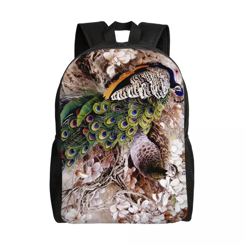 Peacock Laptop Backpack Women Men Casual Bookbag for College School Students Feather Animal Cute And Beautiful Bags