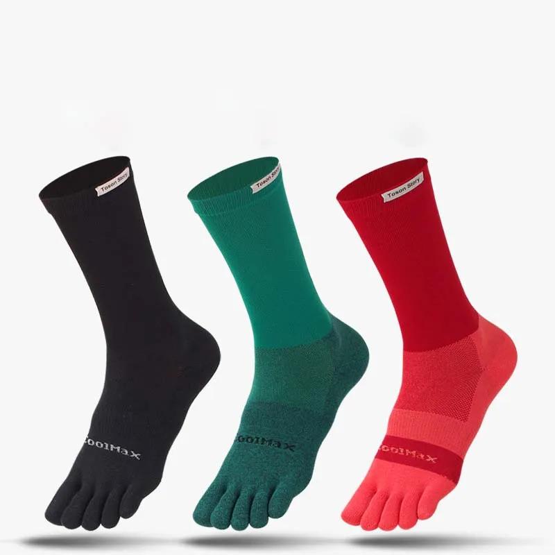

Men's Split Toe Sports Five Finger Cotton Socks Sweat Absorption Anti-odor Autumn Winter Towel Base Terry Long Tube Socks