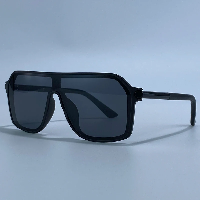 Vintage Übergroße Einteilige Schild-Sonnenbrille für Herren 2026 Luxusmarke Metallrahmen Outdoor-Sonnenbrille für Männer Trendige Schattierungen – Detail 11