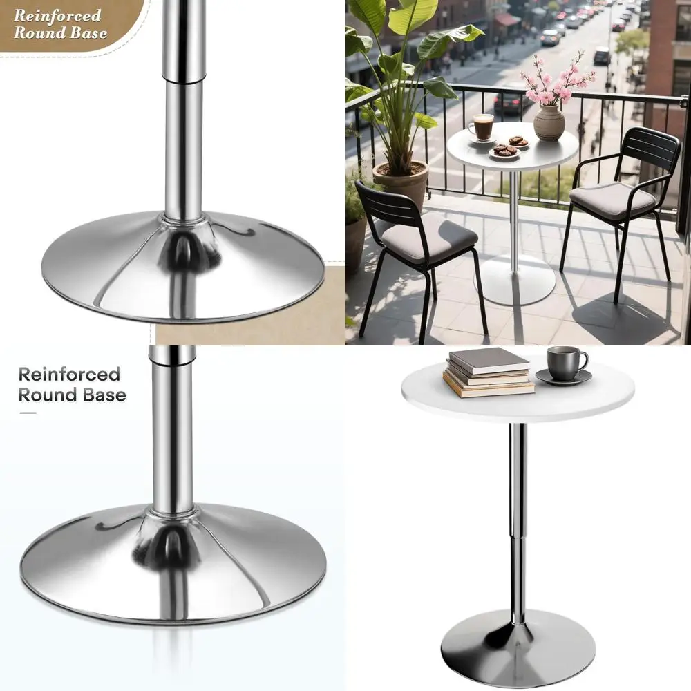 

Стол для бистро с регулируемой высотой, поворотная столешница 27,5-36 дюймов, металлическое основание, белый цвет