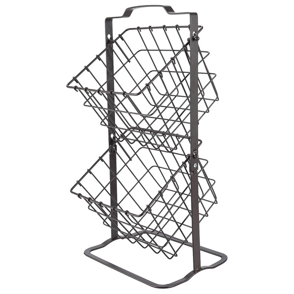 

Double Tier Iron Kitchen Storage Basket Material Kitchen Fruit Holder Vegetable Rack Living Fruit Basket Room Bedroom