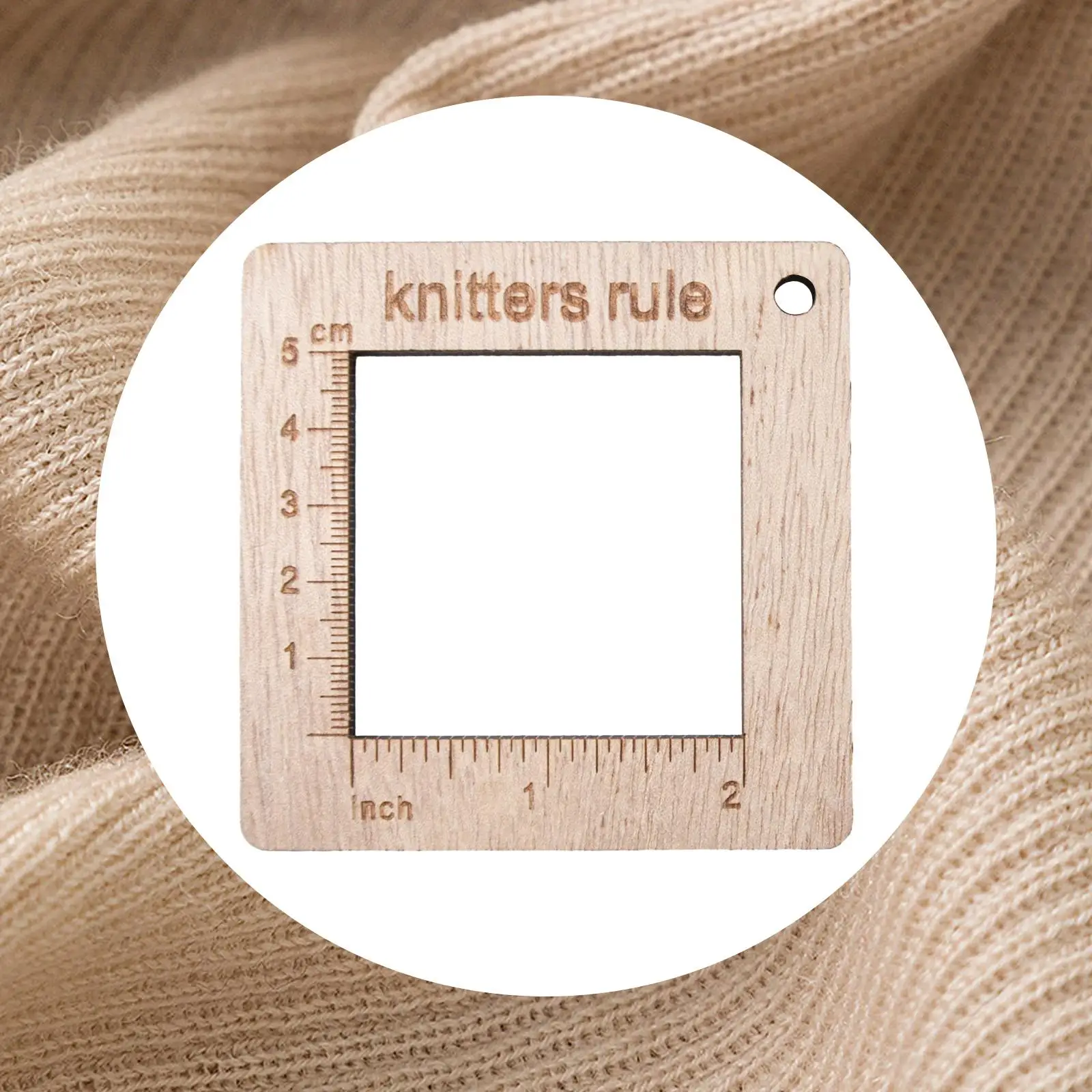 Wood Sewing Measuring Ruler Knitting Thread Cutter Square Gauge Tool for Clothing Making and Tailoring Projects