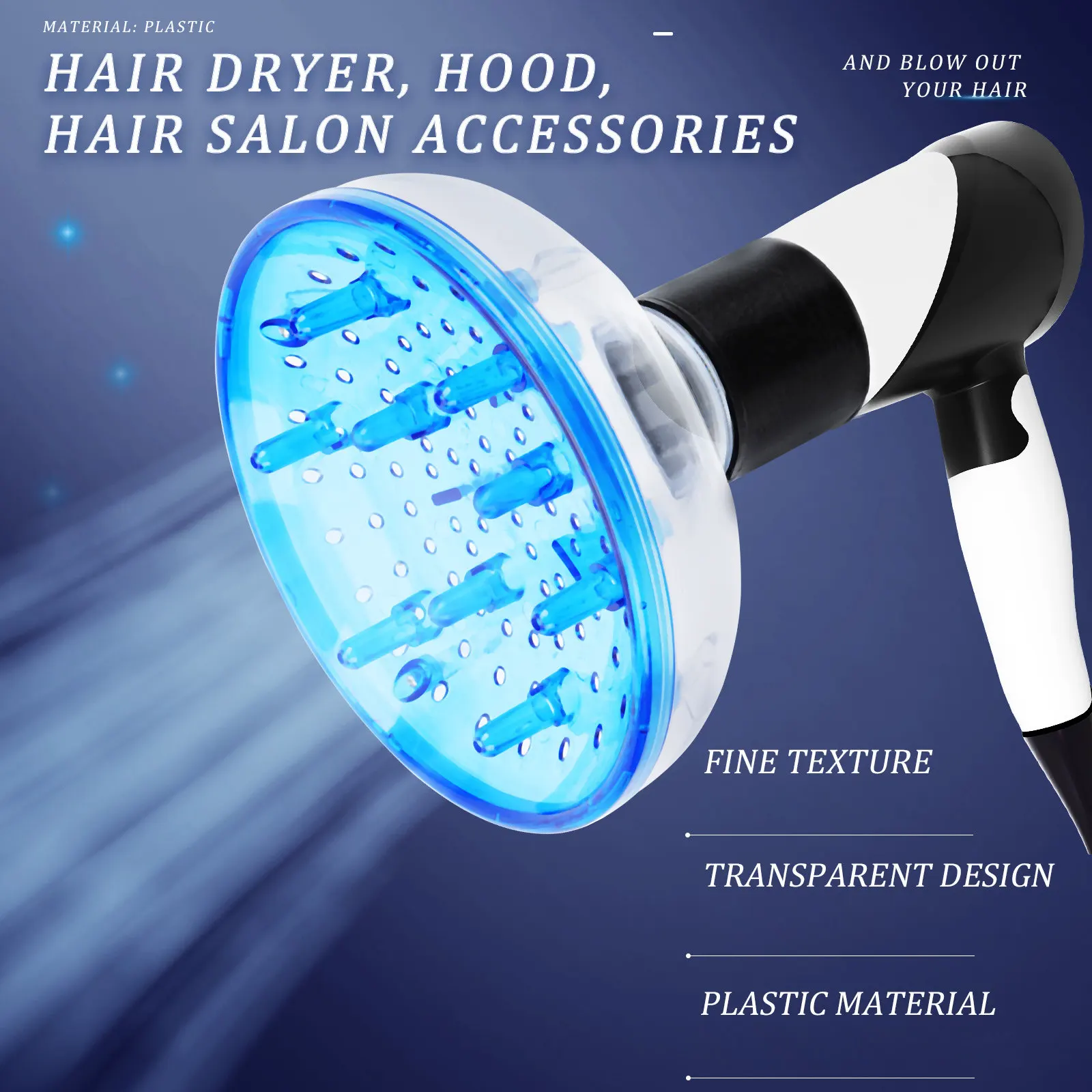 Hair Dryer Diffuser Universal Blow Dryer Diffuser Tool Heat Resistant Plastic for Curly Wavy Hair Travel Portable Accessory