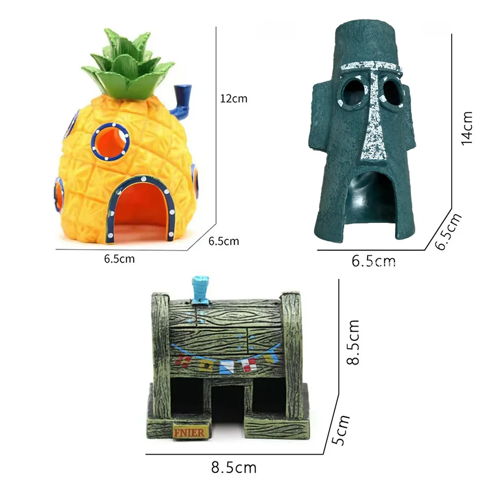 Aquarium Decor Cartoon Figuren Ornamenten Simulatie Hars Ananas Huis Aquarium Decoratie Landschapsarchitectuur Aquarium Accessoires