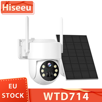 Hiseeu 4MP Wireless Security Camera with Solar Panel 2K HD Resolution PIR Motion Detection 2-Way Audio Night Vision 2.4GHz WiFi