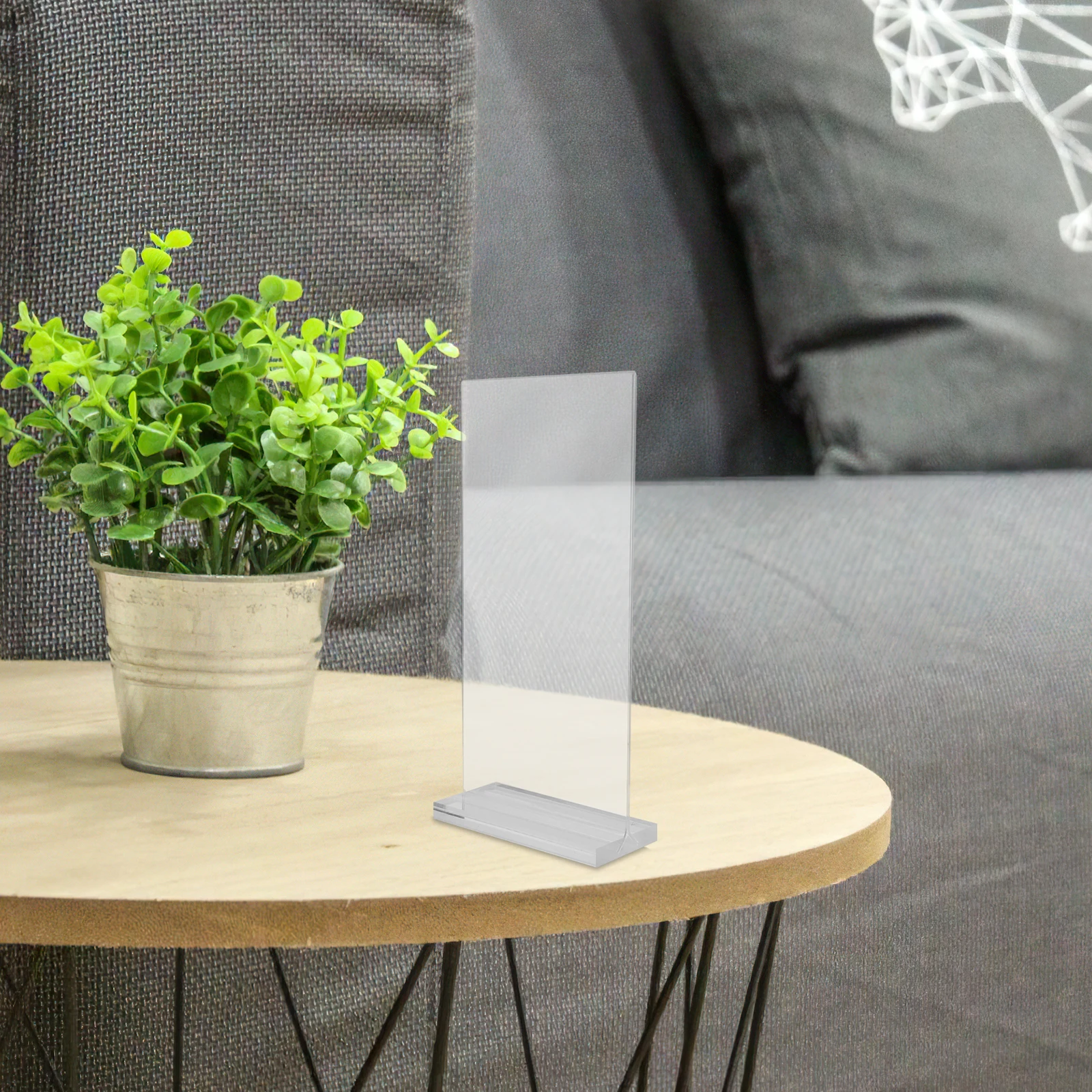 

4Pcs Acrylic Menu Stand Vertical Desktop Storage Rack Transparent Sign Holder for Trade Shows Reception Areas G809 10*20