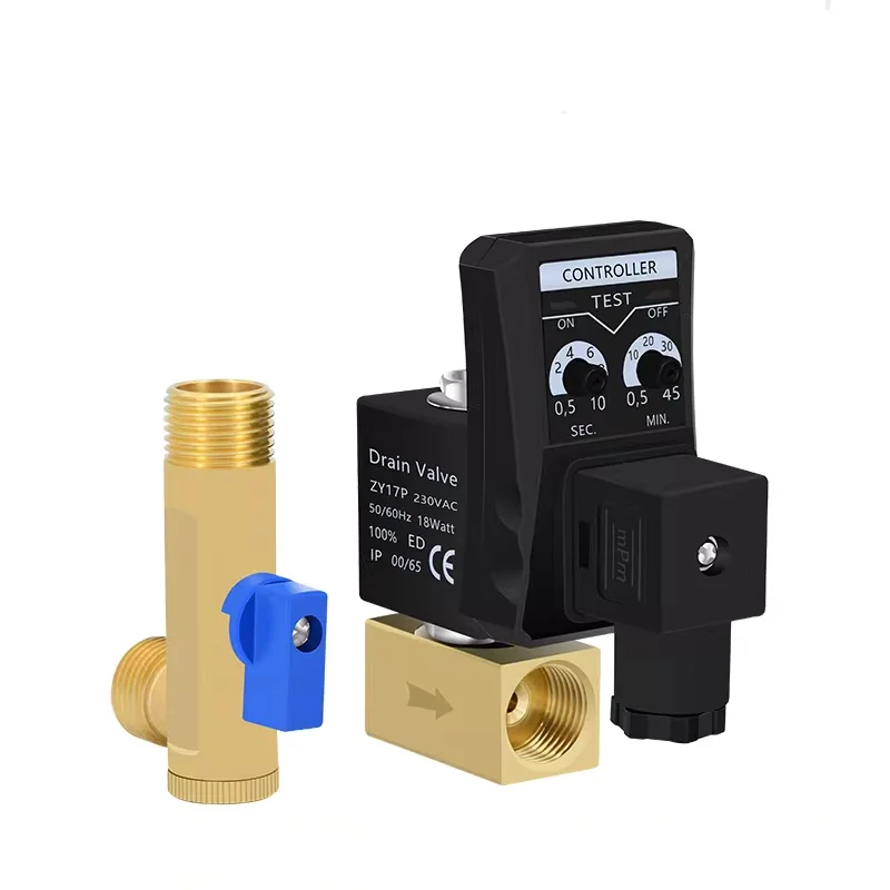 Air Compressor Mechanical Magnetic Valve Automatic Drainage Timer Solenoid Valve Time Contro12VDC 36V 220V 380V