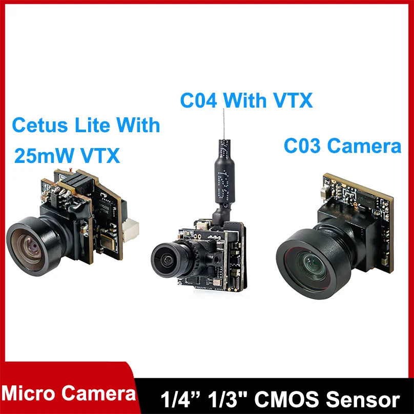 

Камера BETAFPV C04 Cetus Lite и модуль VTX 800TVL с глобальным WDR 1/4" CMOS-сенсором 25 мВт VTX NTSC для комплекта дронов Cetus Lite FPV