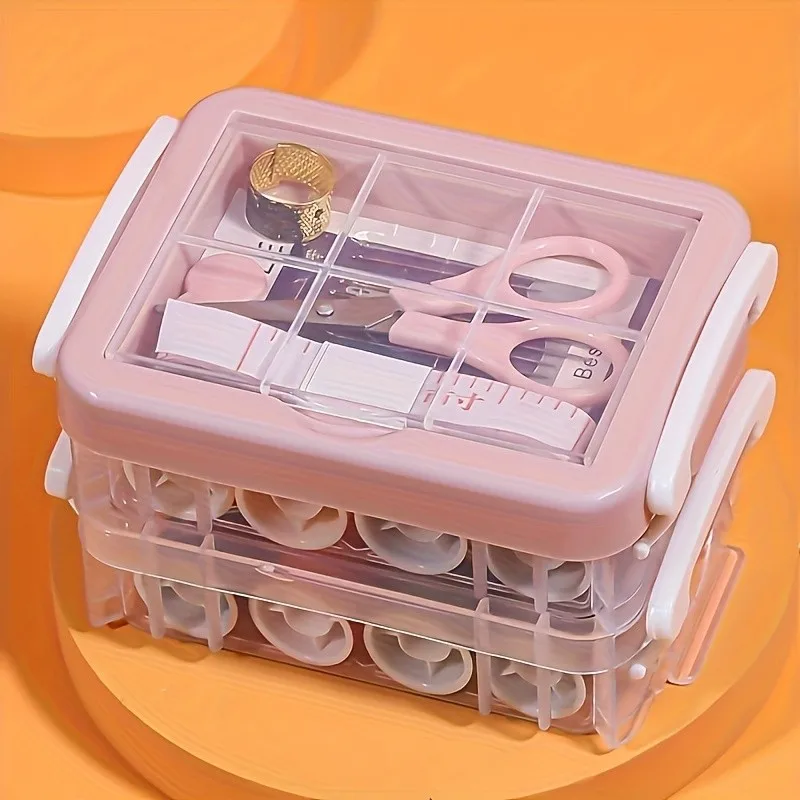 30-piece Sewing Kit Set, Household Patching Needle and Thread Bag, Three-layer Handmade Needle and Thread Storage Box