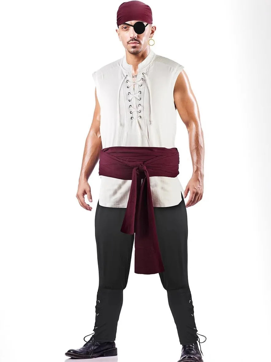 

Мужской костюм в стиле Ренессанс для Хэллоуина, 6 предметов, средневековая художественная одежда, включает рубашку, Citywalk Cool Sensation Th...