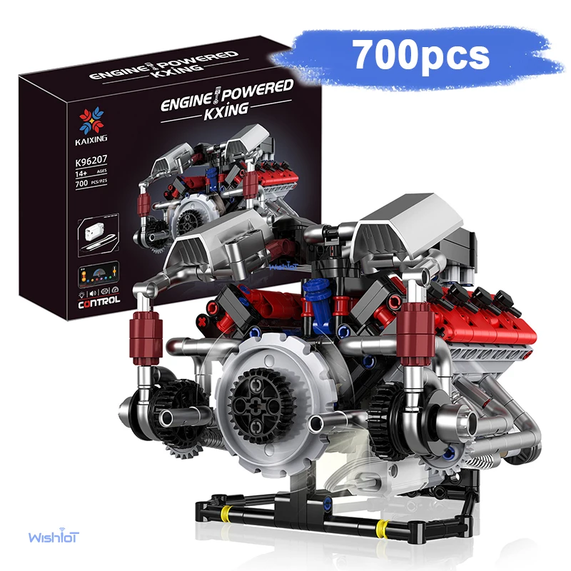 

K96207 F40LM Model 700pcs Simulation V8 Engine Model Kit Building Block set DIY Toys for Christmas Gifts