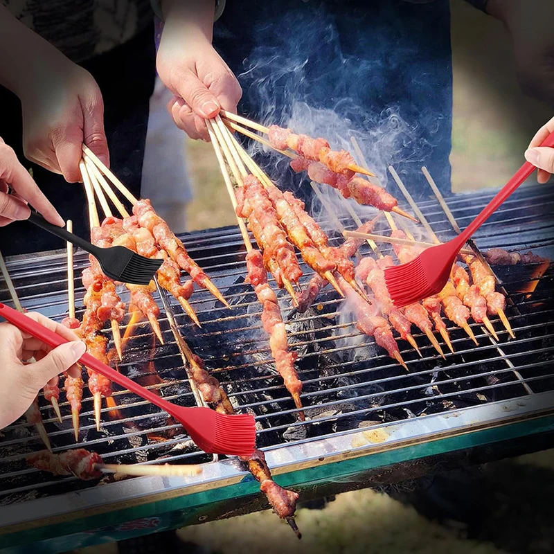 Silicone Oil Brush Basting Pastry Brush Heat Resistant Barbecue Brush Nonstick Butter Brush BBQ Cooking Baking Tool Oil Brush Se