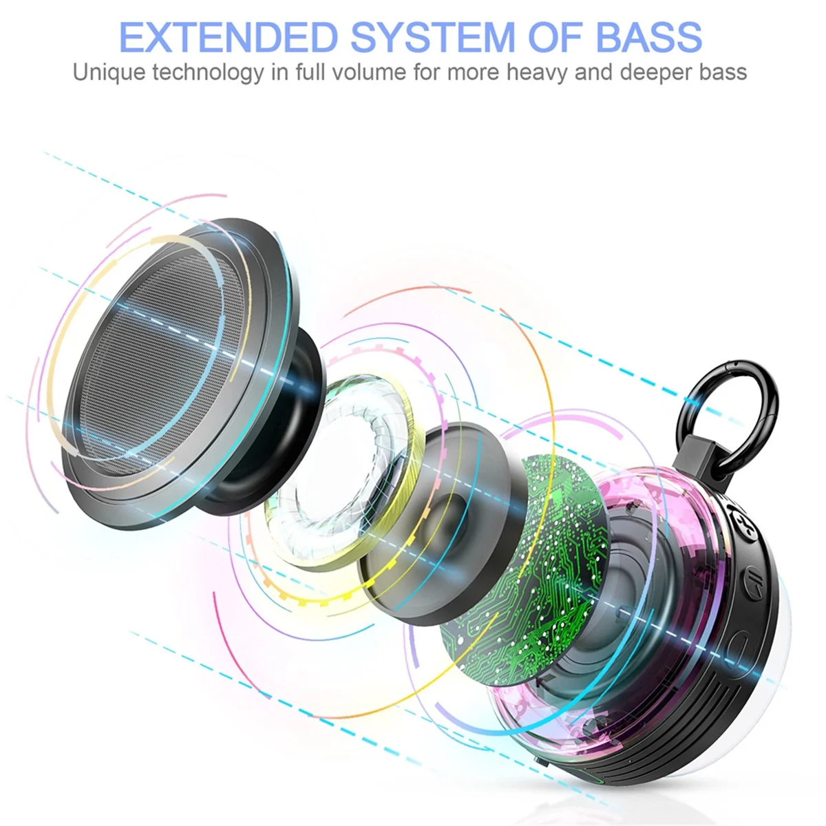 Altavoz Bluetooth Altavoz Bluetooth impermeable Baño Radio Fm Al aire libre Subwoofer portátil Deportes